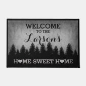 Paillasson Pins rustiques Accueil personnalisé (gris) (Devant)