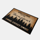 Paillasson Pins rustiques Accueil personnalisé (marron) (Incliné)