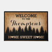 Paillasson Pins rustiques Accueil personnalisé (marron) (Devant)