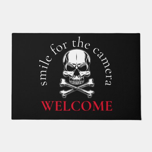 Paillasson Pirate Croix Bones Peau mat (Devant)