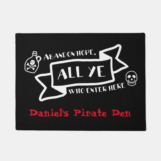 Paillasson Pirate Custom Abandon Espère Tous Ceux Qui Entrent (Devant)