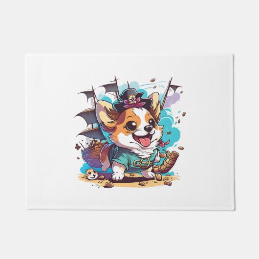 Paillasson Pirate de Chien de Corgi (Devant)
