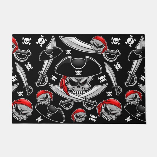 Paillasson Pirate Skull avec Sabres croisés (Devant)