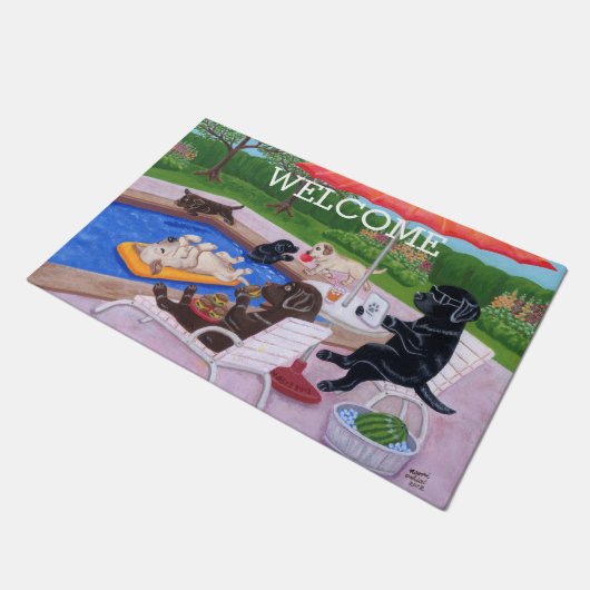 Paillasson Piscine fêtes de fin d'année 2 Peinture (Incliné)