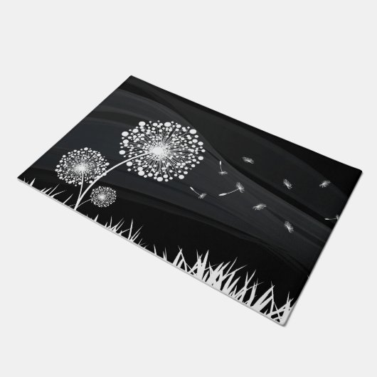 Paillasson Pissenlit noir et blanc (Incliné)