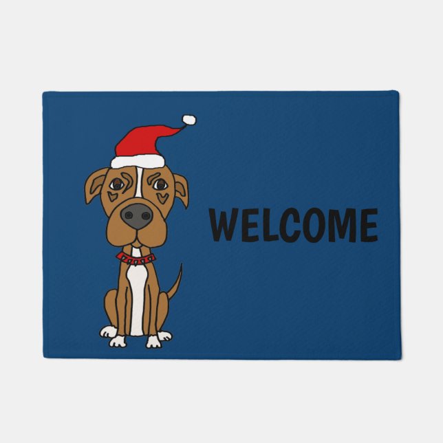 Paillasson Pitbull Brown mignon dans la bande dessinée de (Devant)