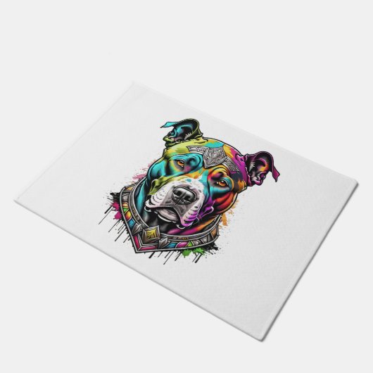 Paillasson pitbull coloré (Incliné)