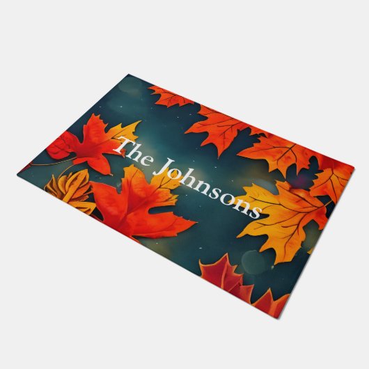 Paillasson Pittoresque Rustique Feuille d'érable d'automne (Incliné)