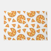 Paillasson Pizza et tranches de cool motif sur blanc (Devant)