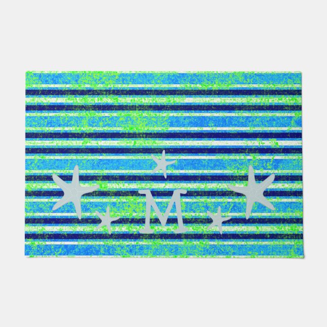 Paillasson Plage Batik Stripes et Starfish Doormat (Devant)