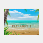 Paillasson Plage de Paradise Island Tropical Personnalisée (Devant)