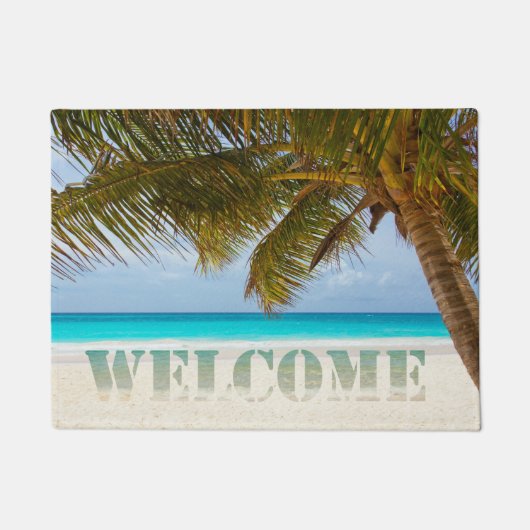 Paillasson Plage, Océan, Palm, Bienvenue (Devant)