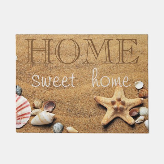 Paillasson Plage, Sable, Seastar, Coquillage, Home Sweet Home (Devant)
