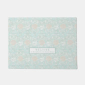 Paillasson Plage Seashells Plage Bleu Blanc Damas motif (Devant)