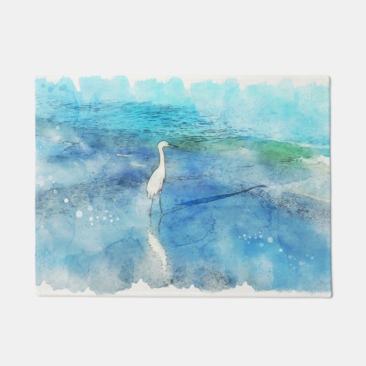 Paillasson Plage tropicale dans le bleu turquoise d'Aqua Turq (Devant)