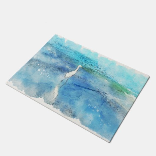 Paillasson Plage tropicale dans le bleu turquoise d'Aqua Turq (Incliné)