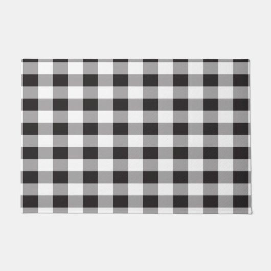 Paillasson Plaid de buffle noir et blanc (Devant)