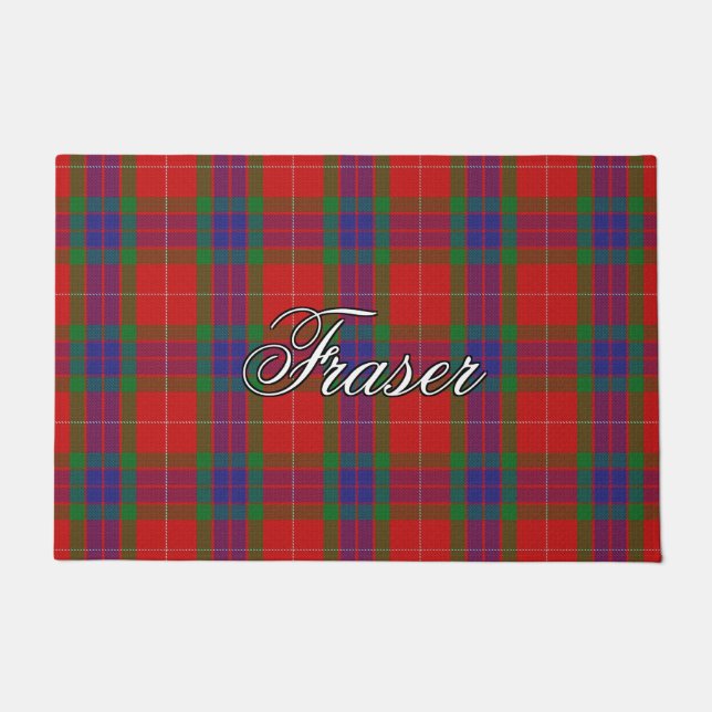 Paillasson Plaid de tartan écossais de Fraser de clan de vue (Devant)