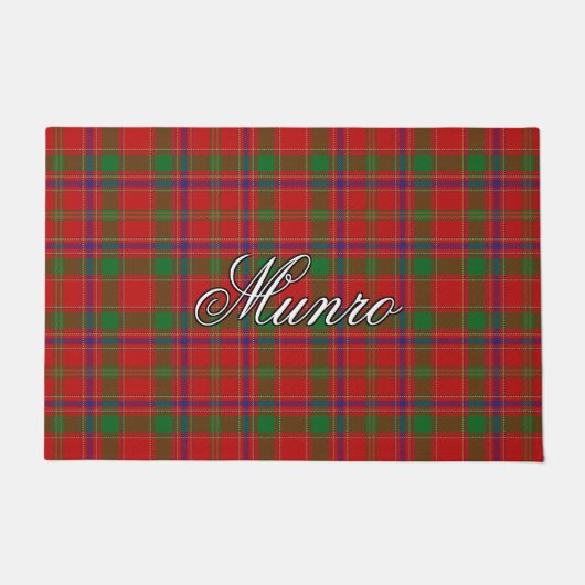 Paillasson Plaid de tartan écossais de Munro de clan de vue (Devant)