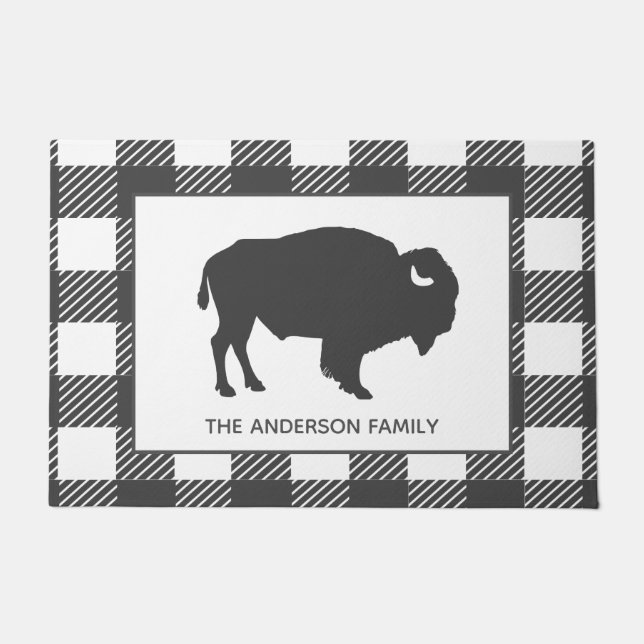 Paillasson Plaid gris rustique de contrôle de Buffalo de (Devant)