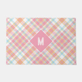 Paillasson Plaid Monogramme personnalisé / Motif Tartan (Devant)