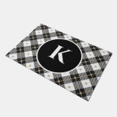 Paillasson Plaid noir blanc or monogrammé (Incliné)