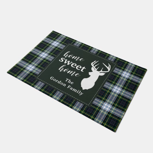 Paillasson Plaid personnalisé Sweet Home Tartan Clan Gordon (Incliné)