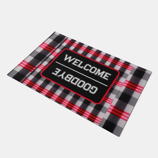 Paillasson Plaid Populaire Abstrait Rouge Noir Plaid Collecti (Incliné)