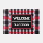 Paillasson Plaid Populaire Abstrait Rouge Noir Plaid Collecti (Devant)