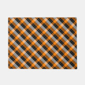 Paillasson Plaid /tartan motif orange et noir (Devant)