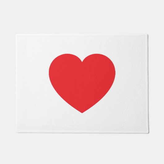 Paillasson Plain Modern White Red Love Heart Graphic (Devant)