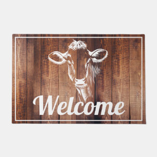 Paillasson Planches en bois de grange rustique de vache