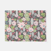 Paillasson Plantes Succulents Et Cactus En Vert Et Rose (Devant)