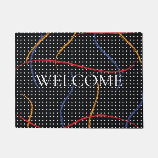 Paillasson Plaque et points de peinture rétro (Devant)