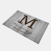 Paillasson Plaques en bois rustique Gris Gris Personnalisées (Incliné)