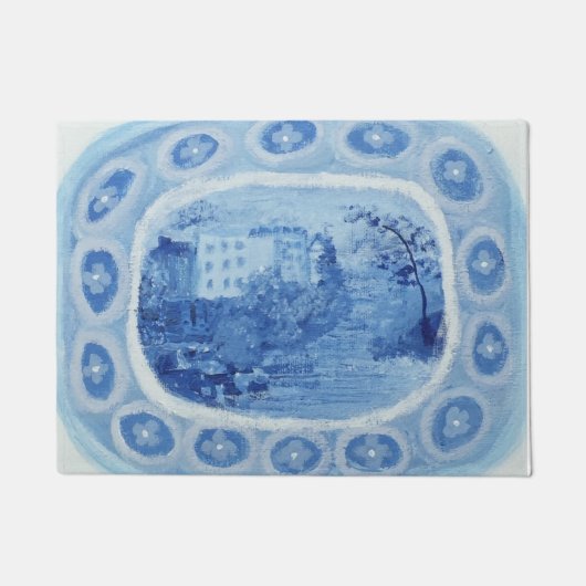Paillasson Plat Chinoiserie Blue Willow Platy (Devant)