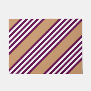 Paillasson Plum et blanc cinq bandes motif avec bronzage