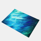 Paillasson Plume Abstrait Bleu Vert (Incliné)