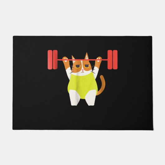 Paillasson Poids du chat Lifting Funny Amoureux des chats ent (Devant)