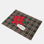 Paillasson Poinsettia Doormat de Noël Plaid (Incliné)