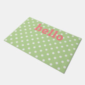 Paillasson Point vert Mint Coral rose et blanc Polka (Incliné)