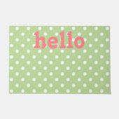 Paillasson Point vert Mint Coral rose et blanc Polka (Devant)
