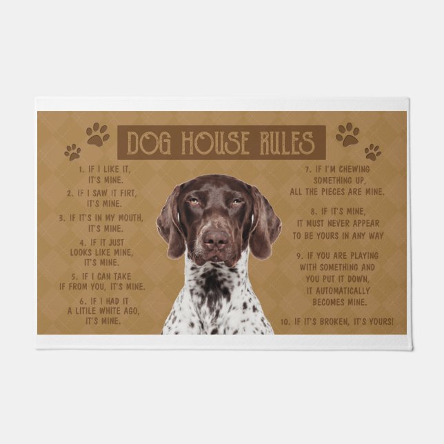 Paillasson Pointer Pointer Dog House Règles, S'Il A Cassé (Devant)