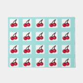 Paillasson Points et cerises Aqua Retro (Devant)