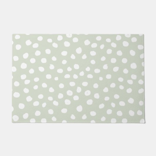 Paillasson Points posters de animaux Sage Vert Et Blanc (Devant)