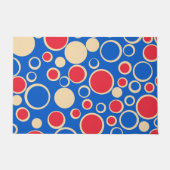 Paillasson Points Rouge Et Bleu Sur Bleu (Devant)