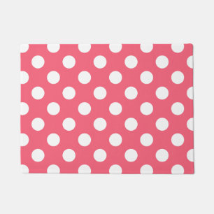 Paillasson Pois blancs sur corail