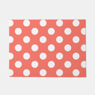 Paillasson Pois blancs sur corail vivant