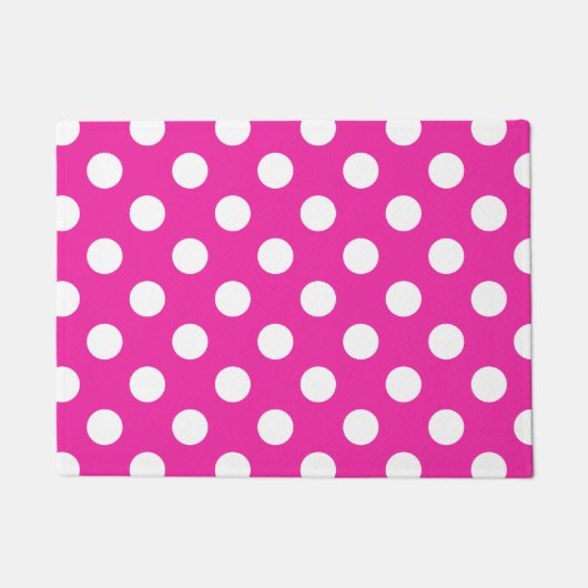 Paillasson Pois blancs sur fuchsia (Devant)