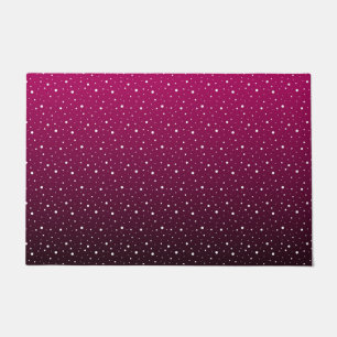 Paillasson Pois blancs sur pourpre et dégradé noir.
